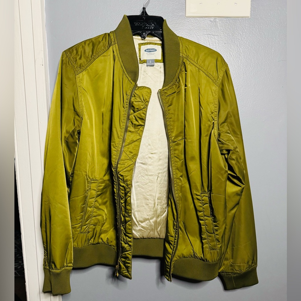 Old navy silk looking bomber jacket